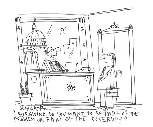 'Burgwind, do you want to be part of the problem or part of the cover up?'