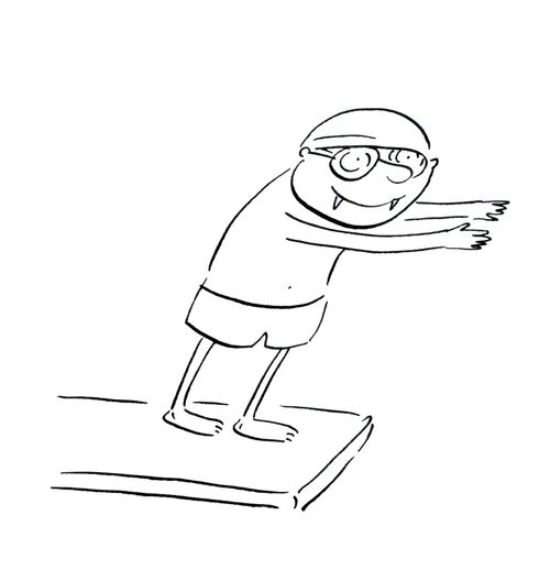 Vampire on a diving board