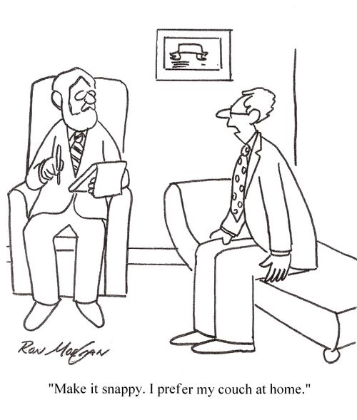 'Make it snappy. I prefer my couch at home.'