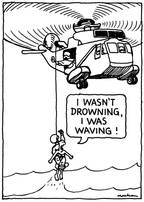 'I wasn't drowning, I was waving!'