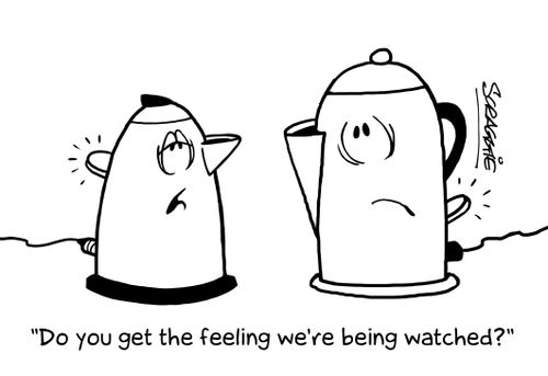 'Do you get the feeling we're being watched?'