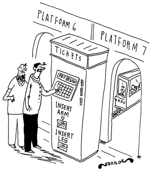 Ticket machine costing an arm and a leg.