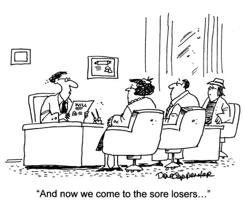 'And now we come to the sore losers...'