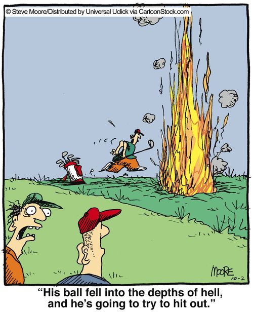 'His ball fell into the depths of hell, and he's going to try and hit out.'