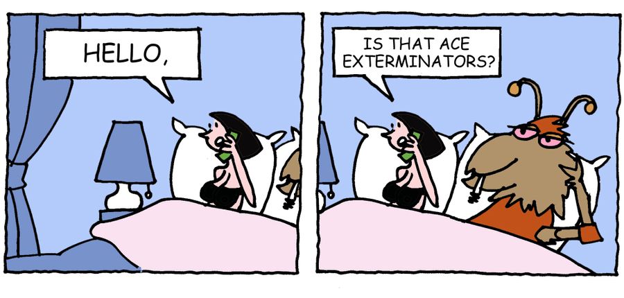 'Hello, is that Ace Exterminators?'