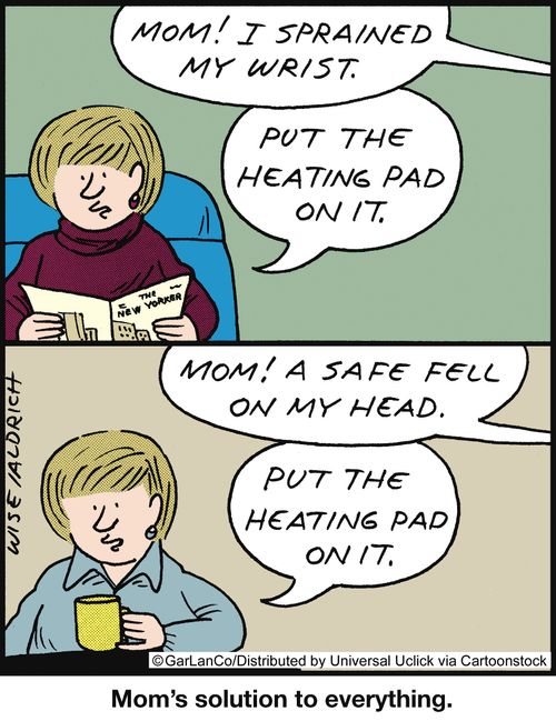 'Put the heating pad on it.'