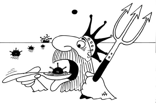 Neptune eats a sea mine.