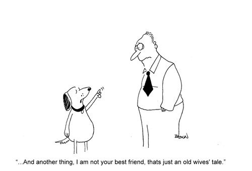 '...And another thing, I am not your best friend, thats just an old wives' tale.'