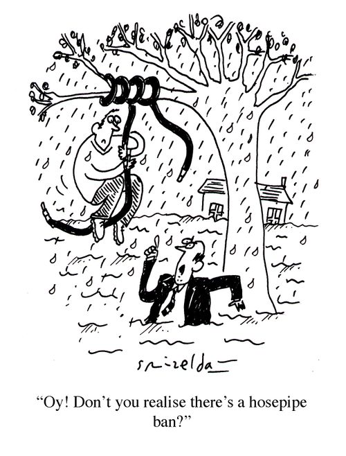 'Oy! Don't you realise there's a hosepipe ban?'