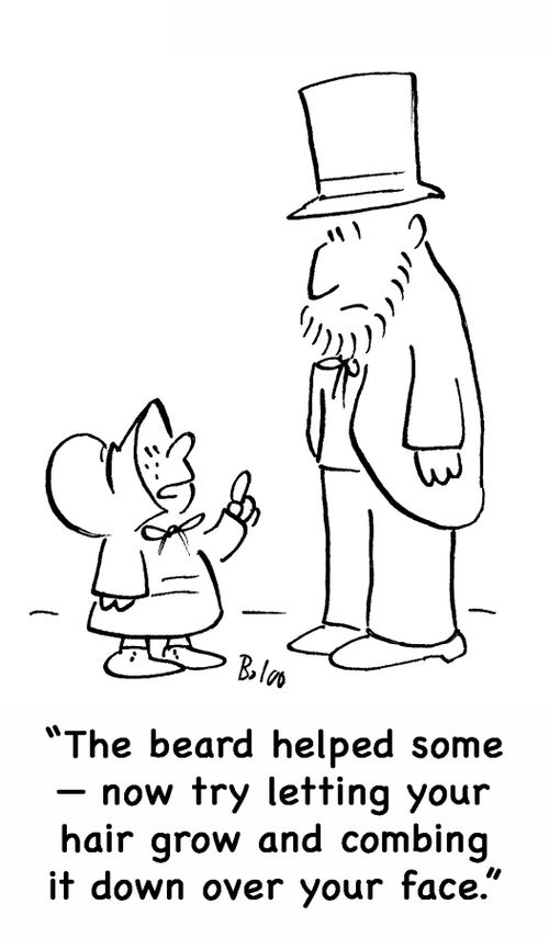 'The beard helped some -- now try letting your hair grow and combing it down over your face.'