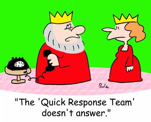 'The 'Quick Response Team' doesn't answer.'