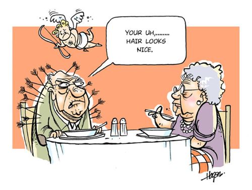 'Your uh,... hair looks nice.'