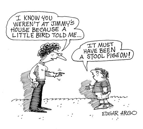 'I know you weren't at Jimmy's house because a little bird told me...'