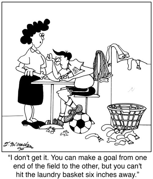 I don't get it. You can make a goal from one end of the field to the other, but you can't hit the laundry basket six inches away.