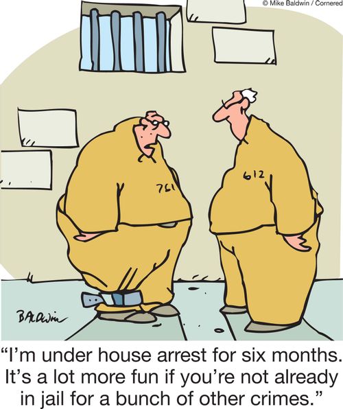 ''I'm under house arrest for six months. It's a lot more fun if you're not already in jail for a bunch of other crimes.'