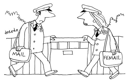 'Mail' and 'Femail' mailbags.