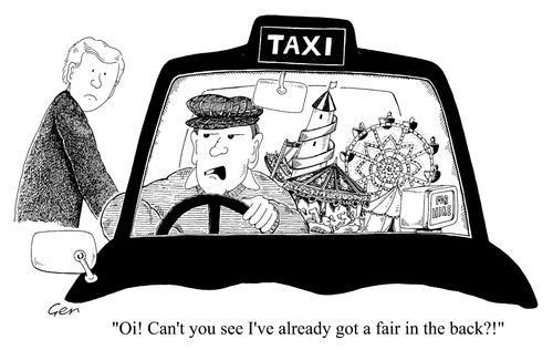 "Oi! Can't you see I've already got a fair in the back?!"