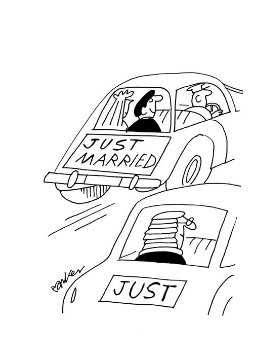 Judge driving along with a 'Just' sign on the back of his car.