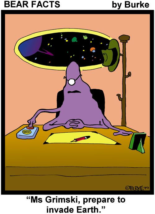 'Ms Grimski, prepare to invade earth.'