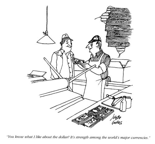 'You know what I like about the dollar?  It's strength among the world's major currencies.'