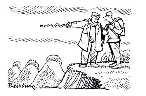 Directions for walker across several hills.