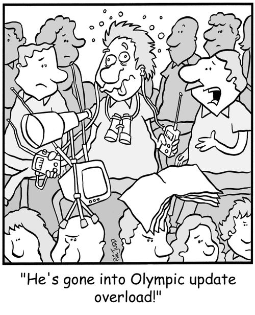'He's gone into Olympic update overload!'