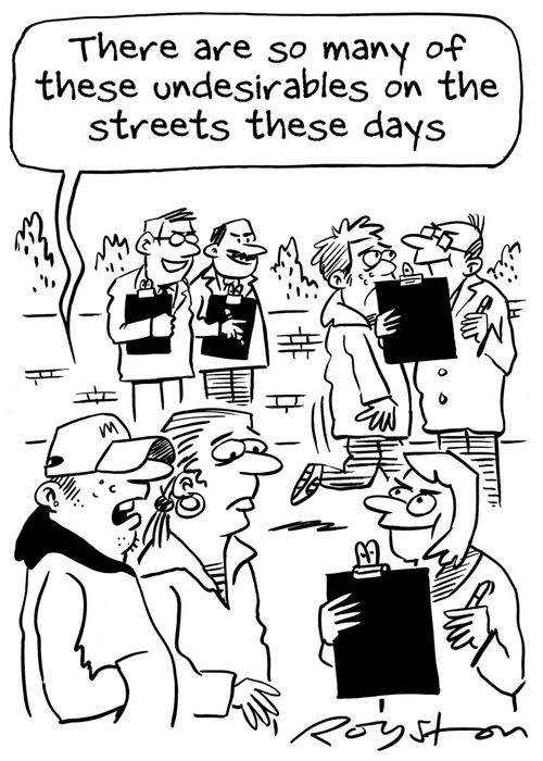 Youths encounter array of people with clipboards: 'There are so many undesirables on the streets these days.'