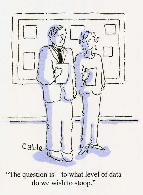 'The question is - to what level of data do we wish to stoop.'