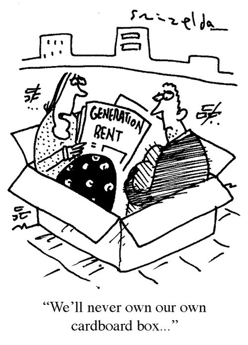 'We'll never own our own cardboard box.'