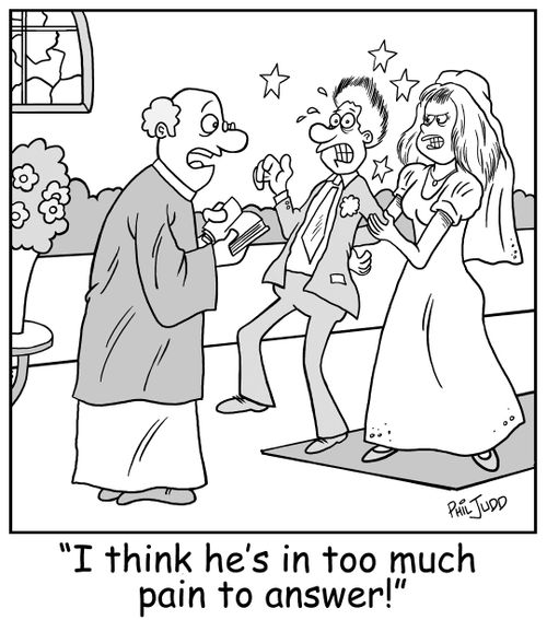 'I think he's in too much pain to answer!'