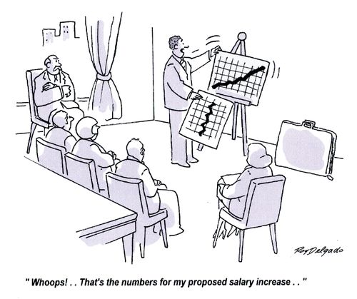 'Whoops!.. That's the numbers for my proposed salary increase.'