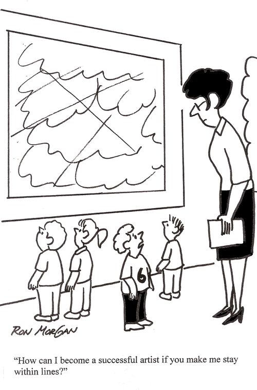 "How can I become a successful artist if you make me stay within the lines?"