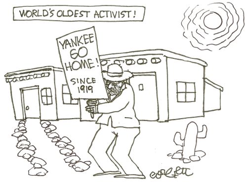 World's oldest activist: 'YANKEE GO HOME, since 1919'