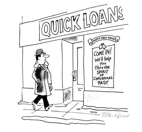 Quick Loans.  We'll help  you through the spirit of Christmas Past.