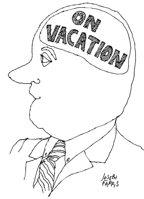 'On vacation.'