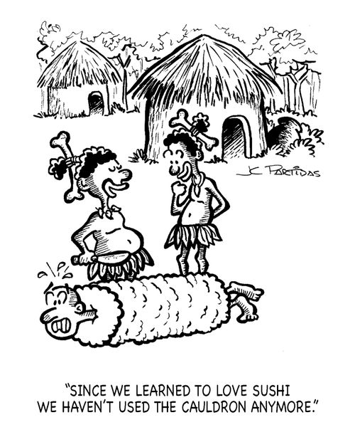 'Since we learned to love sushi we havn't used the cauldron anymore.'