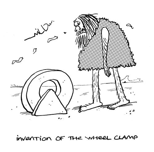 Invention of the wheel clamp