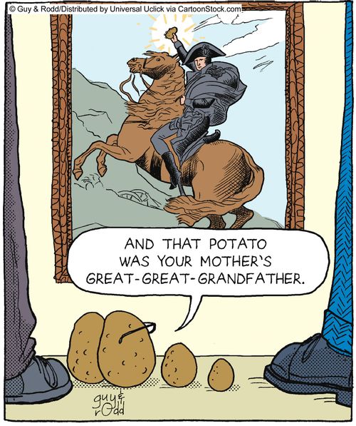 'And that potato was your Mother's great-great-Grandfather.'