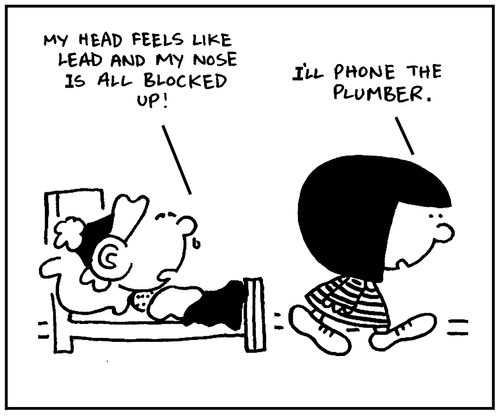 'My head feels like lead and my nose is all blocked up.'