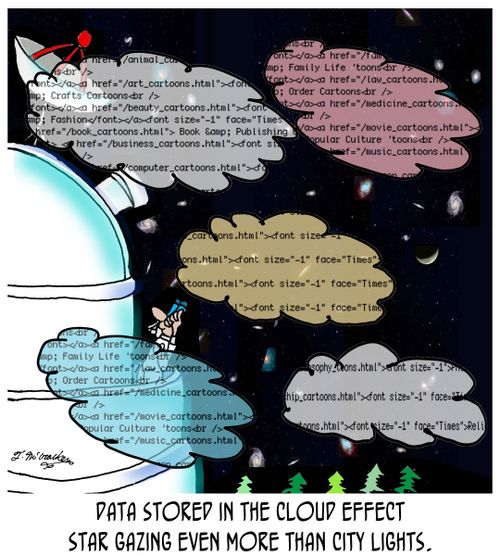 Data stored in the cloud effect star gazing even more than city lights.