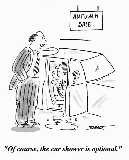 'Of course, the car shower is optional.'