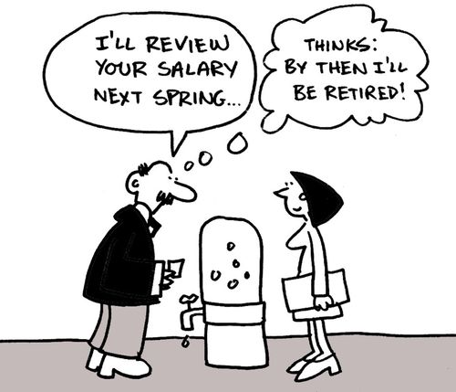 'I'll review your salary next spring.'
