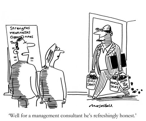 'Well for a management consultant he's refreshingly honest.'