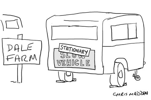 Stationary Travellers at Dale Farm.