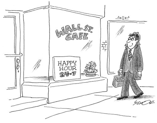 Wall St. Café, Happy Hour 24-7.