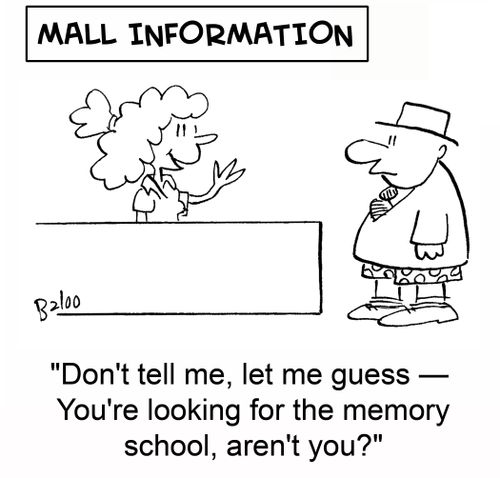 'Don't tell me, let me guess -- You're looking for the memory school, aren't you?'