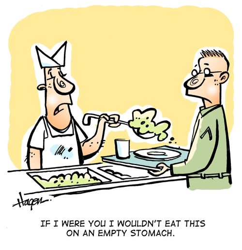 'If I were you I wouldn't eat this on an empty stomach.'