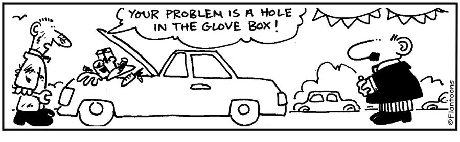 Your problem is a hole in your glove box!