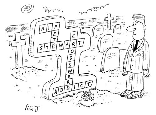 Headstone of a crossword addict