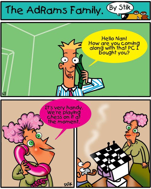 The AdRams Family no.24 - Playing chess on the computer